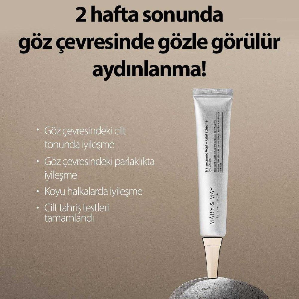 mary & may tranexamic acid+glutathion göz çevresi kremi gr reviews Mary & May Tranexamic Acid+Glutathion Koyu Halka Karşıtı Aydınlatıcı Göz Çevresi Kremi 12 Grı