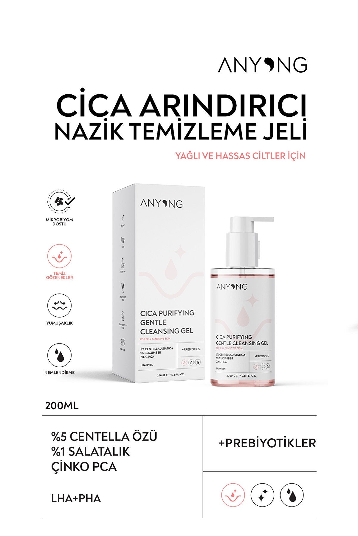 Anyong Centalla (Cica) Arındırıcı Nazik Temizleme Jeli 200 ML – Flavus