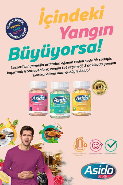 Asido Frutti 80 Çiğneme Tableti