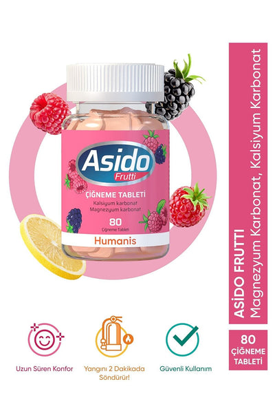 Asido Frutti 80 Çiğneme Tableti