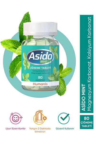 Asido Mint 80 Çiğneme Tableti