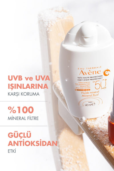 Avene Fluide Mineral Filtreli SPF 50+ Güneş Koruyucu 40 ml