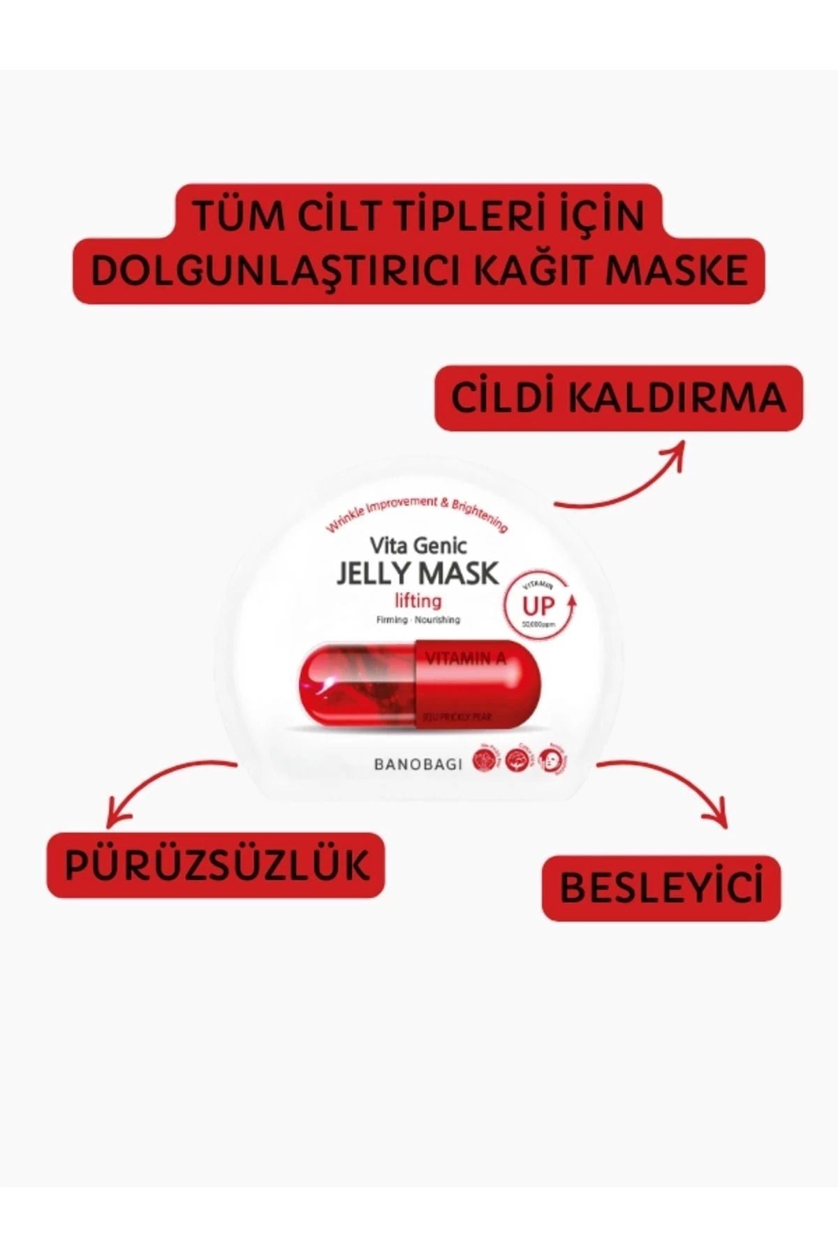 BANOBAGI Banobagi Vita Genic Jelly Mask Lifting Dolgunlaştırıcı ve Besleyici %100 Pamuk Maske