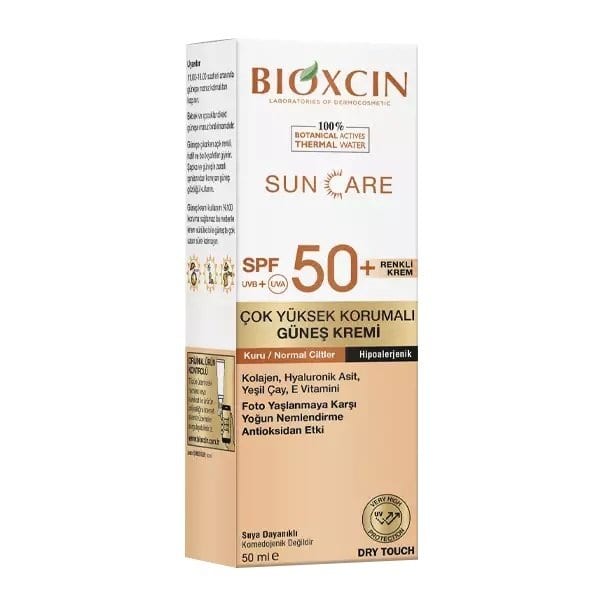 Bioxcin Sun Care Çok Yüksek Korumalı Kuru Normal Ciltler için Renkli Güneş Kremi Spf 50+ 50ml