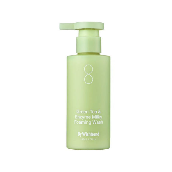 By Wishtrend - Green Tea & Enzyme Milky Foaming Wash (Yeşil Çaylı Tahıl Sütlü Nemlendirici Nazik Köpük Temizleyici) 140ml