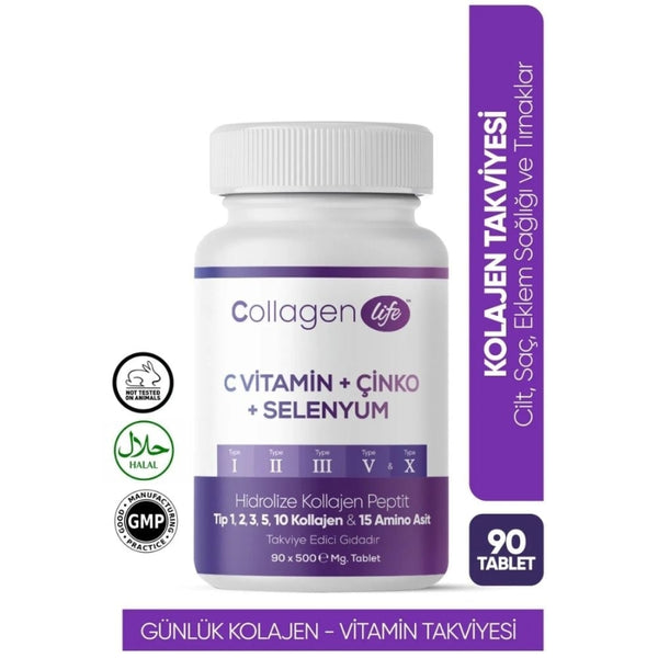 Collagen Life Pro 5 Tip Kolajen 90 Tablet 500mg
