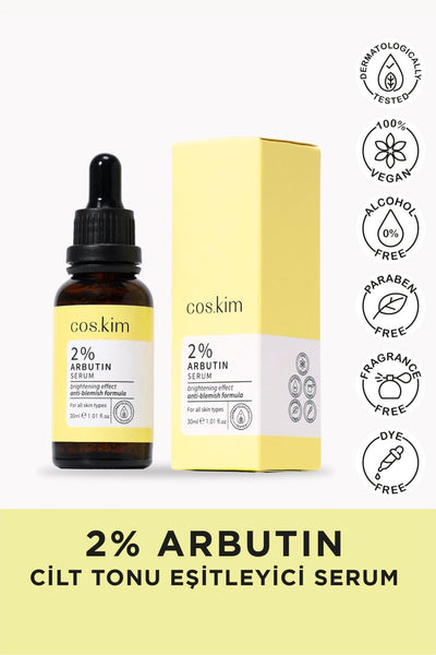 Coskim %2 Arbutin Cilt Tonu Eşitleyici ve Aydınlatıcı Cilt Bakım Serumu 30 ml