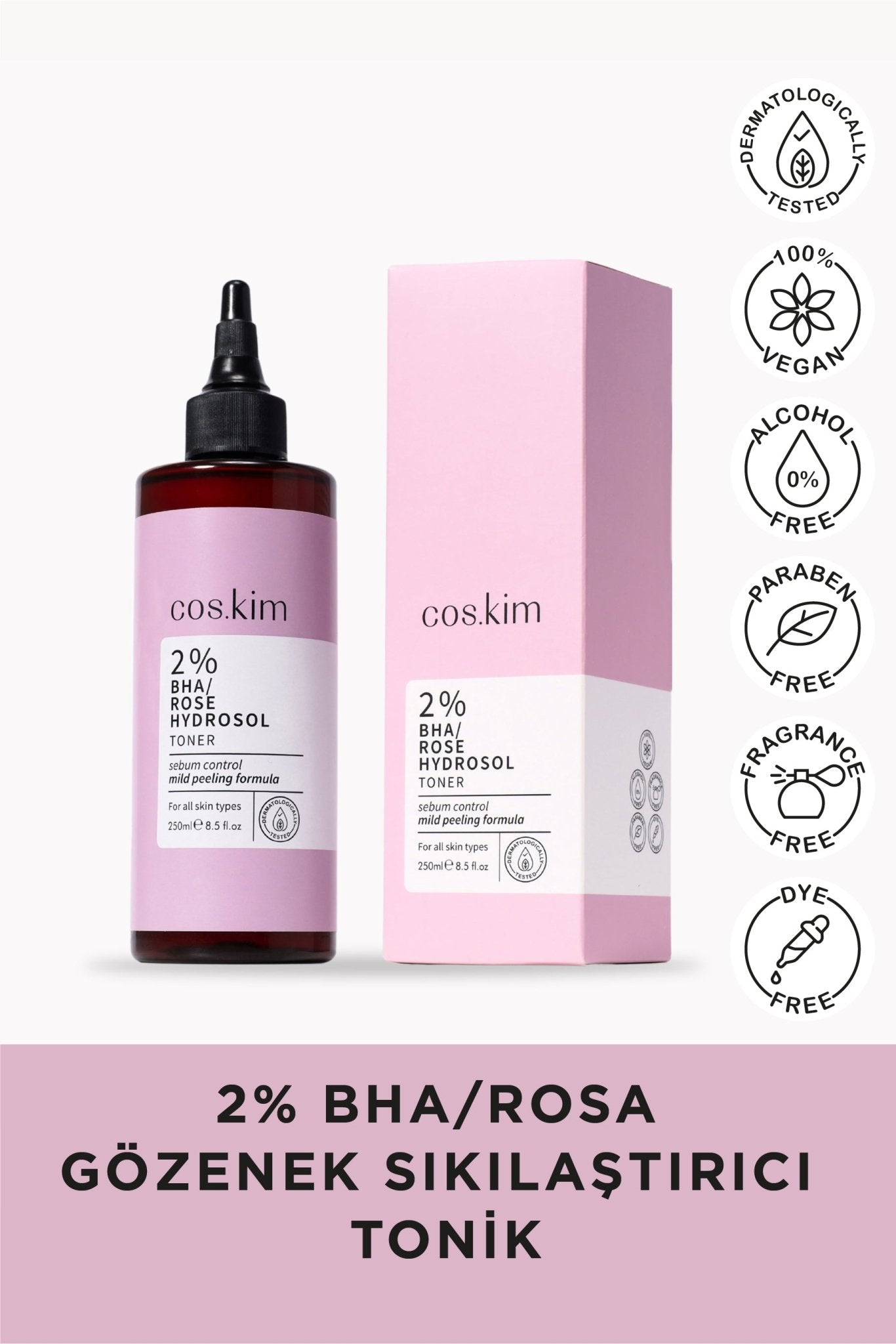 COS.KİM Coskim %2 BHA+Gül Suyu Gözenek Sıkılaştırıcı Nokta Karşıtı Tonik | Flavus