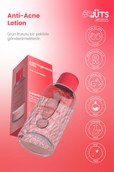 Cosmogenesis Labs Acne Önleyici Kurutucu Losyon 30ml – Yatıştırıcı Siyah Nokta Azaltıcı Vegan