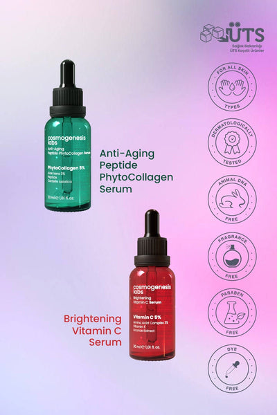 Cosmogenesis Labs Aydınlatıcı ve Sıkılaştırıcı Temel Serum Seti