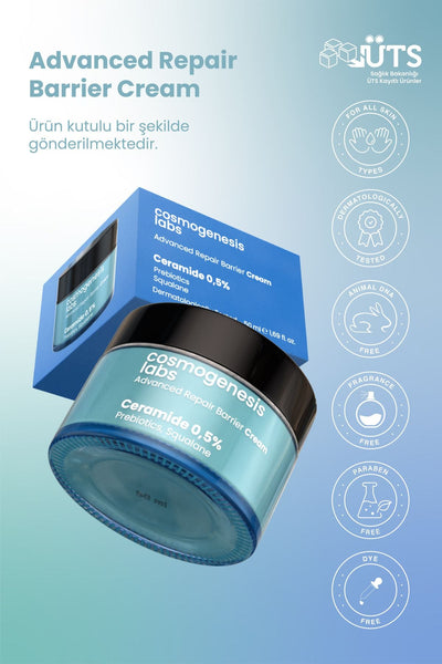Cosmogenesis Labs Bariyer Güçlendirici Yüz Kremi 50ml - Su Bazlı Nemlendirici Yatıştırıcı Vegan