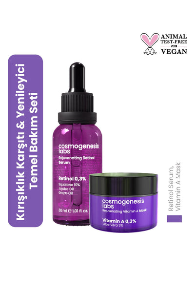 Cosmogenesis Labs Canlandırıcı Onarıcı Sıkılaştırıcı Retinol Serum 30ml + A Vitamini Maske 50ml Yaşlanma Karşıtı Set