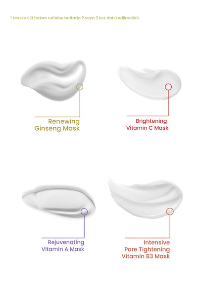 Cosmogenesis Labs Cilt Yenileyici ve Güçlendirici 4'lü Maske Seti