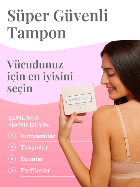 ENROUSH %100 Organik Pamuklu Tampon | 16 Adet MİNİ