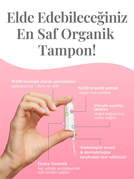 ENROUSH %100 Organik Pamuklu Tampon | 16 Adet MİNİ