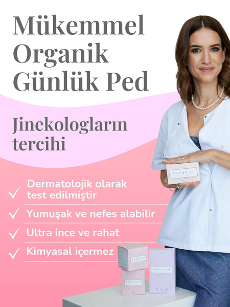 ENROUSH Organik Pamuklu Günlük Ped | Doğal - 24 Adet