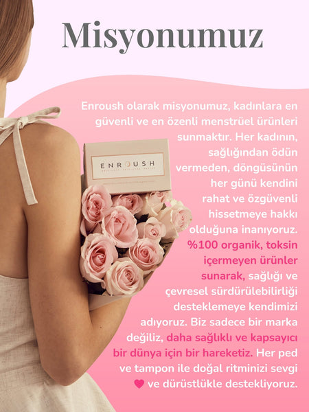 ENROUSH Organik Pamuklu Kanatlı Ped | Normal Ped 100% Organik Pamuklu- 12 Adet Normal