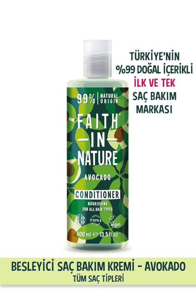 Faith In Nature %99 Doğal Besleyici Saç Bakım Krem Avokado Tüm Saç Tipleri İçin 400 ml