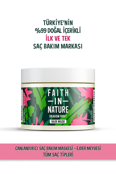 Faith In Nature %99 Doğal Canlandırıcı Saç Bakım Maskesi Ejder Meyvesi Tüm Saç Tipleri İçin 300 ml
