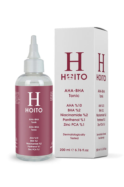 Hoito Aha Bha Tonik 200ml - Aha %10 Bha %2 Niacinamide %2 Panthenol %1 Zinc Pca %1