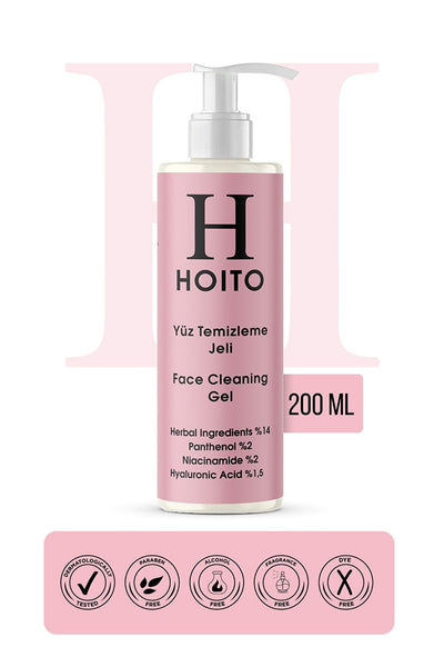 Hoito Yüz Temizleme Jeli 200ml %14 Panthenol %2 Niacinamide %2 Hyaluronic Acid %1,5