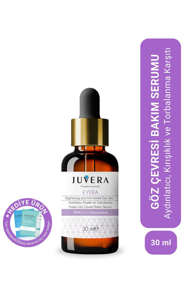 JUVERA Cosmeceuticals Aydınlatıcı Morluk Torbalanma Ve Kırışıklık Karşıtı Göz Çevresi Serumu 30ml