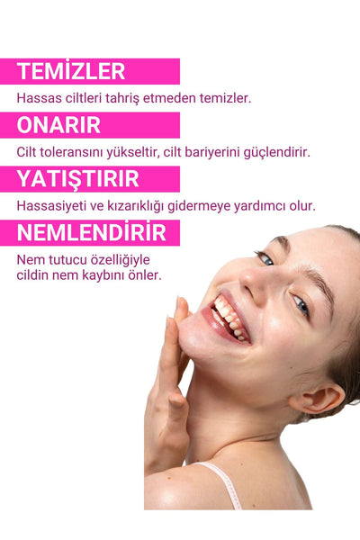 JUVERA Cosmeceuticals Hassas Ciltler Için Yüz Yıkama Jeli | Nemlendirici Etkili Yüz Temizleme Jeli 200 ml
