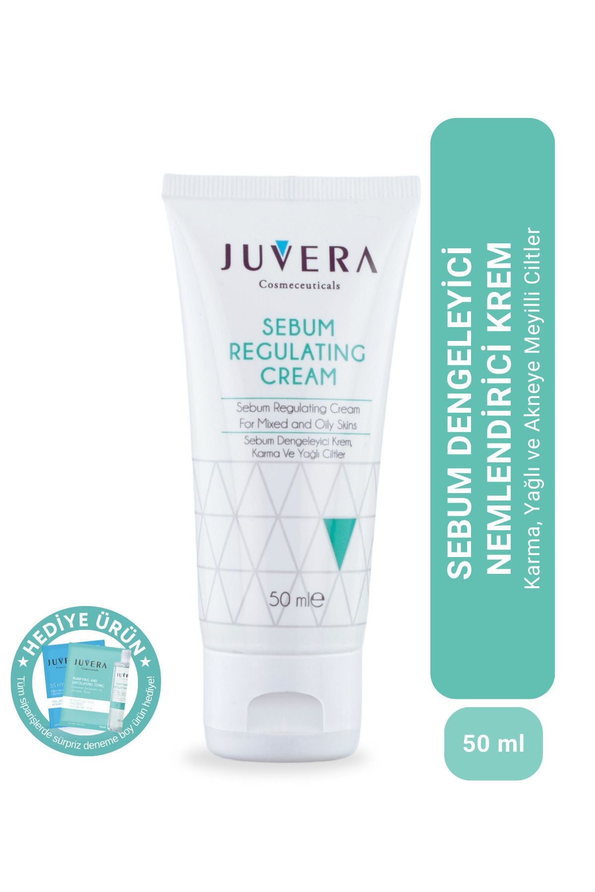 JUVERA COSMECEUTICALS JUVERA Cosmeceuticals Karma Ve Yağlı Ciltler Için Sebum Dengeleyici Ve Yağlandırmadan Nemlendiren Krem 50ml
