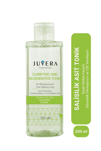 JUVERA Cosmeceuticals Salisilik Asit Içerikli Siyah Nokta Karşıtı Ve Gözenek Sıkılaştırıcı Yenileyici Tonik 200ml