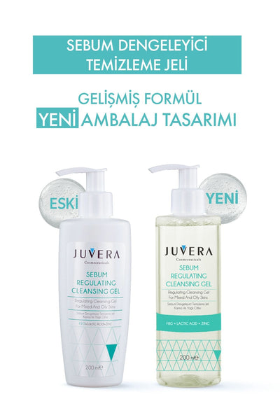JUVERA Cosmeceuticals Siyah Nokta Karşıtı Karma Ve Yağlı Ciltler Için Yıkama Jeli - Sebum Regulating Gel 200ml