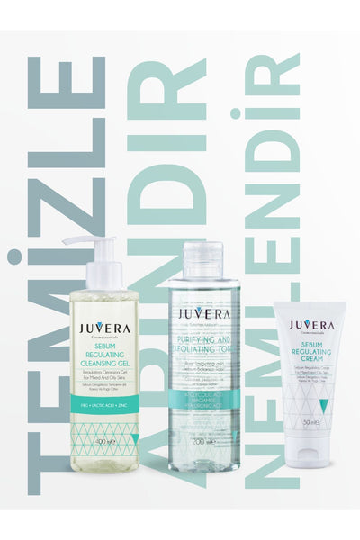JUVERA Cosmeceuticals Siyah Nokta Ve Karşıtı Karma Ve Yağlı Ciltler Için Yıkama Jeli - Sebum Regulating Gel 400ml