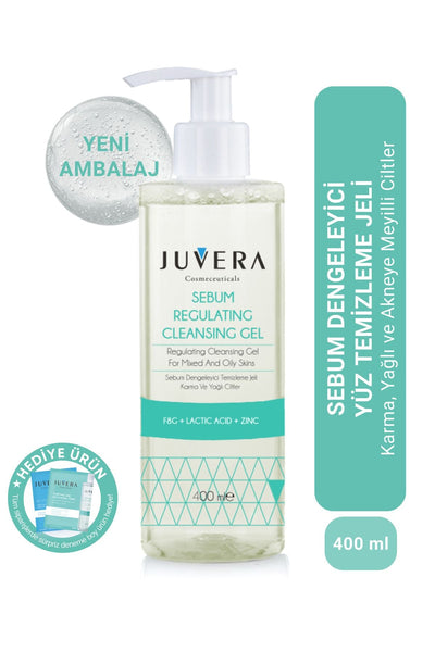 JUVERA Cosmeceuticals Siyah Nokta Ve Karşıtı Karma Ve Yağlı Ciltler Için Yıkama Jeli - Sebum Regulating Gel 400ml