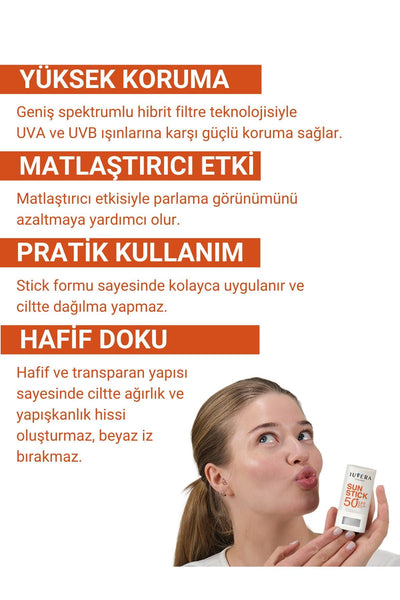 JUVERA Cosmeceuticals Stick Güneş Koruyucu Krem Karma Ve Yağlı Ciltler Için 50spf Pa 15gr