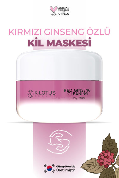 K-Lotus Kırmızı Ginseng Özlü Temizleyici Besleyici Kil Maskesi 30ml