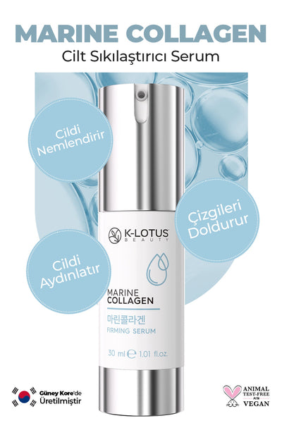 K-Lotus Marine Collagen Cilt Sıkılaştırıcı Aydınlatıcı Ve Çizgileri Dolduran Cilt Serumu 30 ml