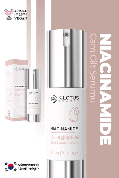 K-Lotus Sıkılaştırıcı ve Cilt Bariyerini Güçlendirici Niacinamide Cam Cilt Serumu 30 ml