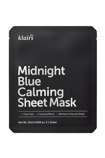 Klairs - Midnight Blue Calming Sheet Mask - Yatıştırıcı Sakinleştirici Nem Maskesi 25ml