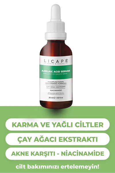 Licape Yağlı Ve Akneli Ciltler Için Azelaic Acid Cilt Serumu 30ml SKT İndirimi