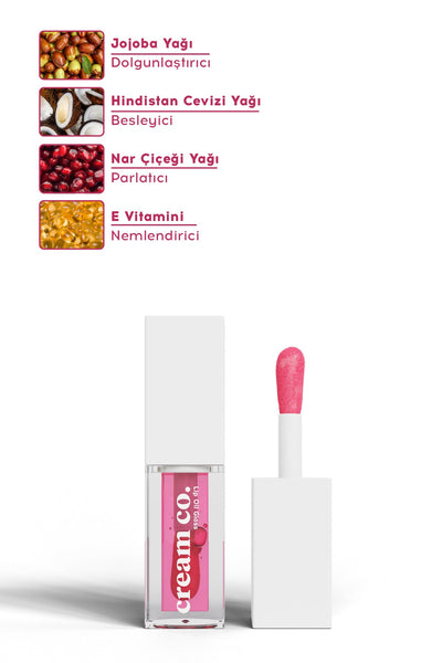 Lip Oil Gloss Dudak Parlatıcısı Nemlendirici Besleyici Dolgunlaştırıcı Dudak Bakım Yağı Raspberry