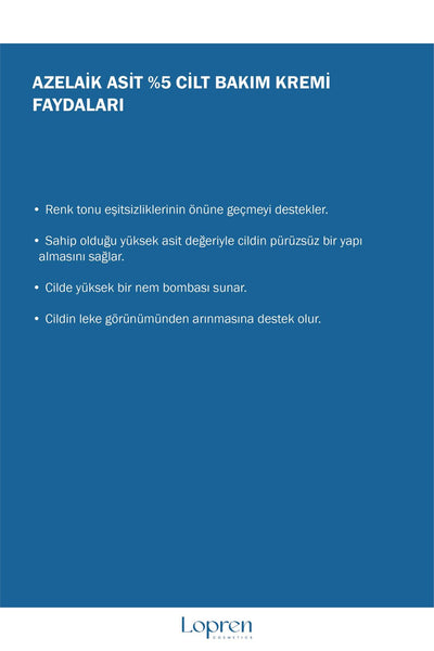 Lopren %5 Azelaik Asit Cilt Bakım Kremi 200 ML