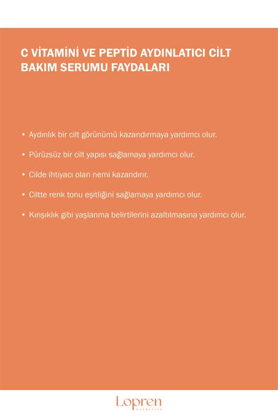 Lopren C Vitamini Aydınlatıcı Multi Formül Cilt Bakım Serumu 30 ml
