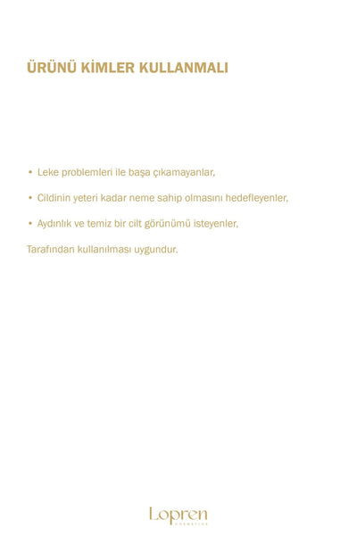Lopren Glutatyon Beyazlatıcı & Leke Karşıtı Serum 30 ml