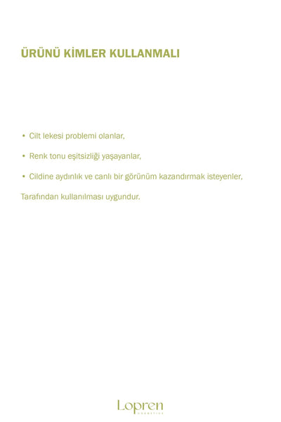 Lopren Leke Karşıtı Cilt Beyazlatıcı Bakım Kremi 200 ML
