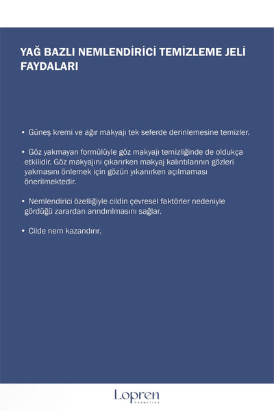 Lopren Yağ Bazlı Temizleyici Yüz Ve Vücut Için Temizleme Yağı 400 ml