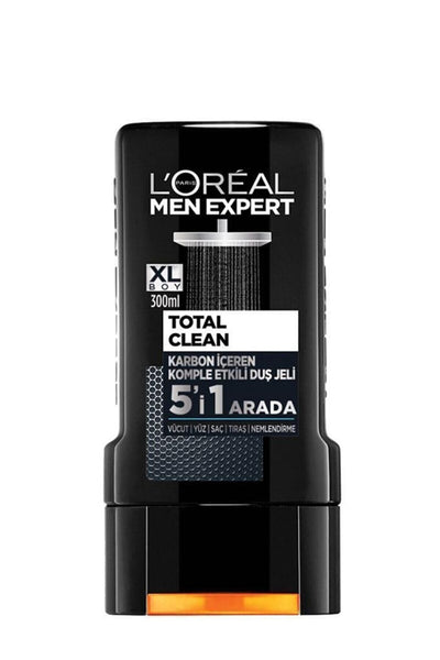 L'Oreal Paris Men Expert Total Clean 5'i 1 Arada Kömürlü Duş Jeli 300 ml