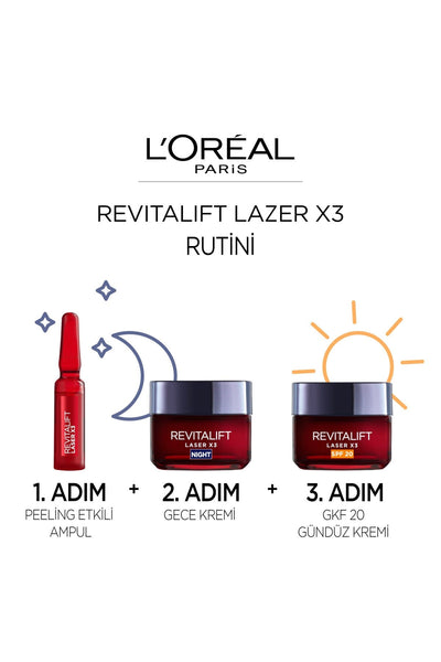 L'Oréal Paris Revitalift Lazer X3 7 Günlük Kür Peeling Etkili Ampul