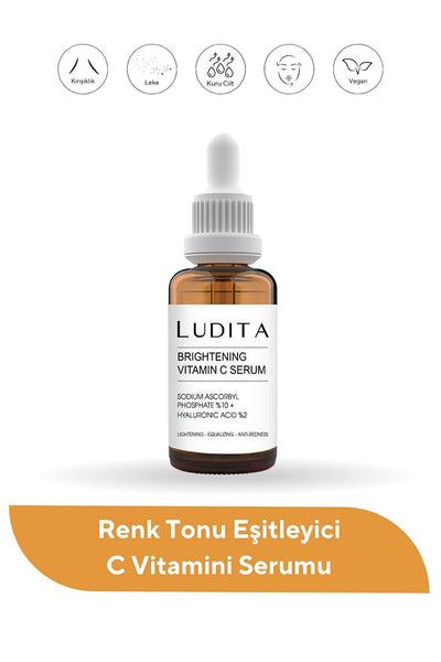 Ludita Aydınlatıcı, Renk Tonu Eşitleyici C Vitamini Serumu (Vitamin C 10% + Hyaluronic Acid 2%)