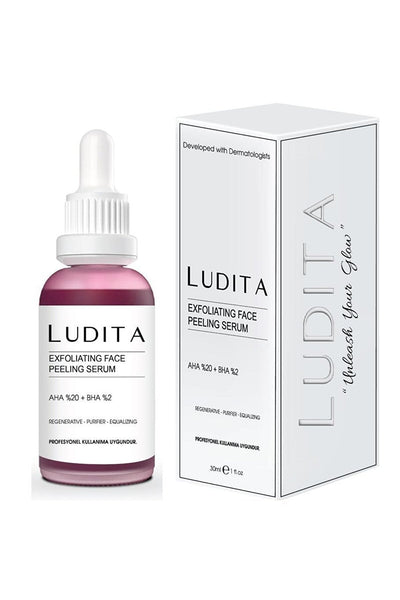 Ludita Yenileyici, Cilt Tonu Eşitleyici Kırmızı Peeling Serum (%20 AHA + %2 BHA)