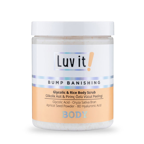 Luv it! Glikolik Asit Vücut Peelingi - Pirinç Özlü Hyaluronik Asit İçeren Body Scrub
