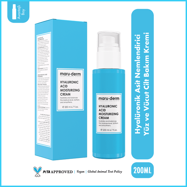 Maruderm Hyalüronik Asit Nemlendirici Yüz Ve Vücut Cilt Bakım Kremi 200 ml